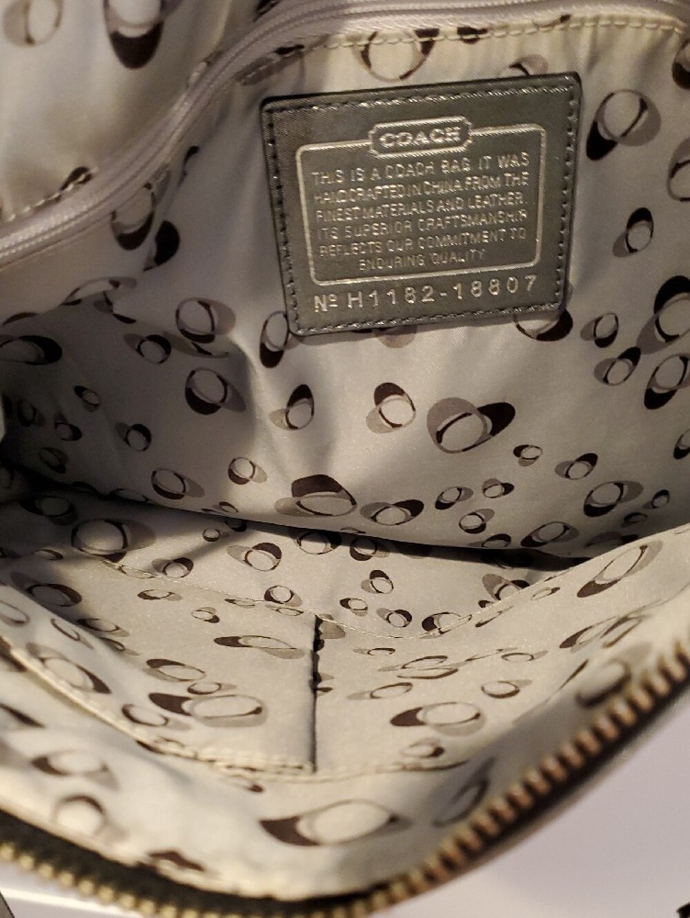 Coach Poppy "Hippee" Metallic Charcoal Shoulder Bag Nwot 2011 - Picture 5 of 10